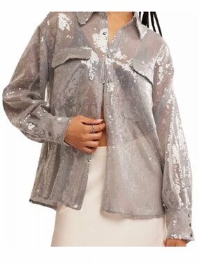 Free People Disco Margarita Button Down Shirt size XS